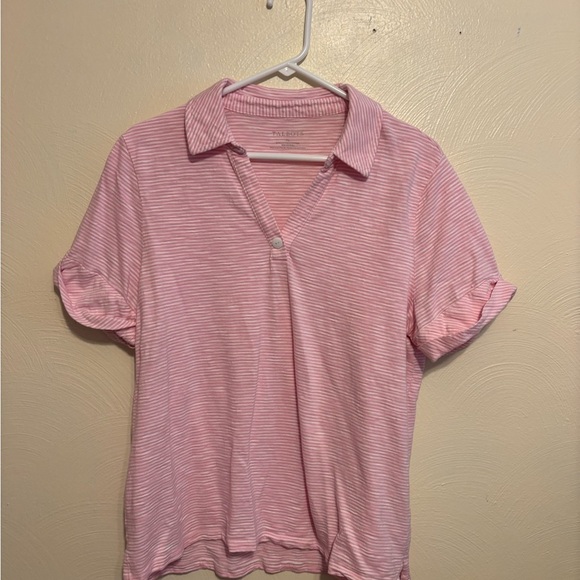 Talbots Light Pink Striped Button-Up Blouse - Picture 1 of 7
